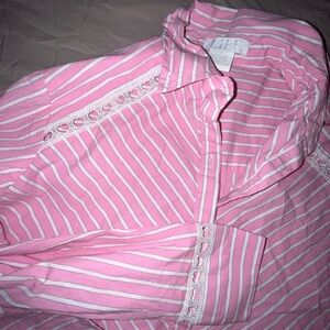 Pink Striped Button-Up Shirt